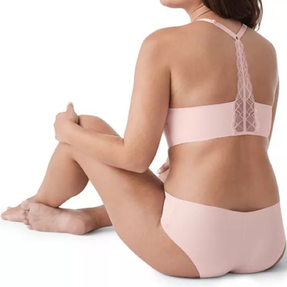 True Body Triangle Lace Racerback Bra Pink Sz XL Light Padded No Wire New - Picture 8 of 9